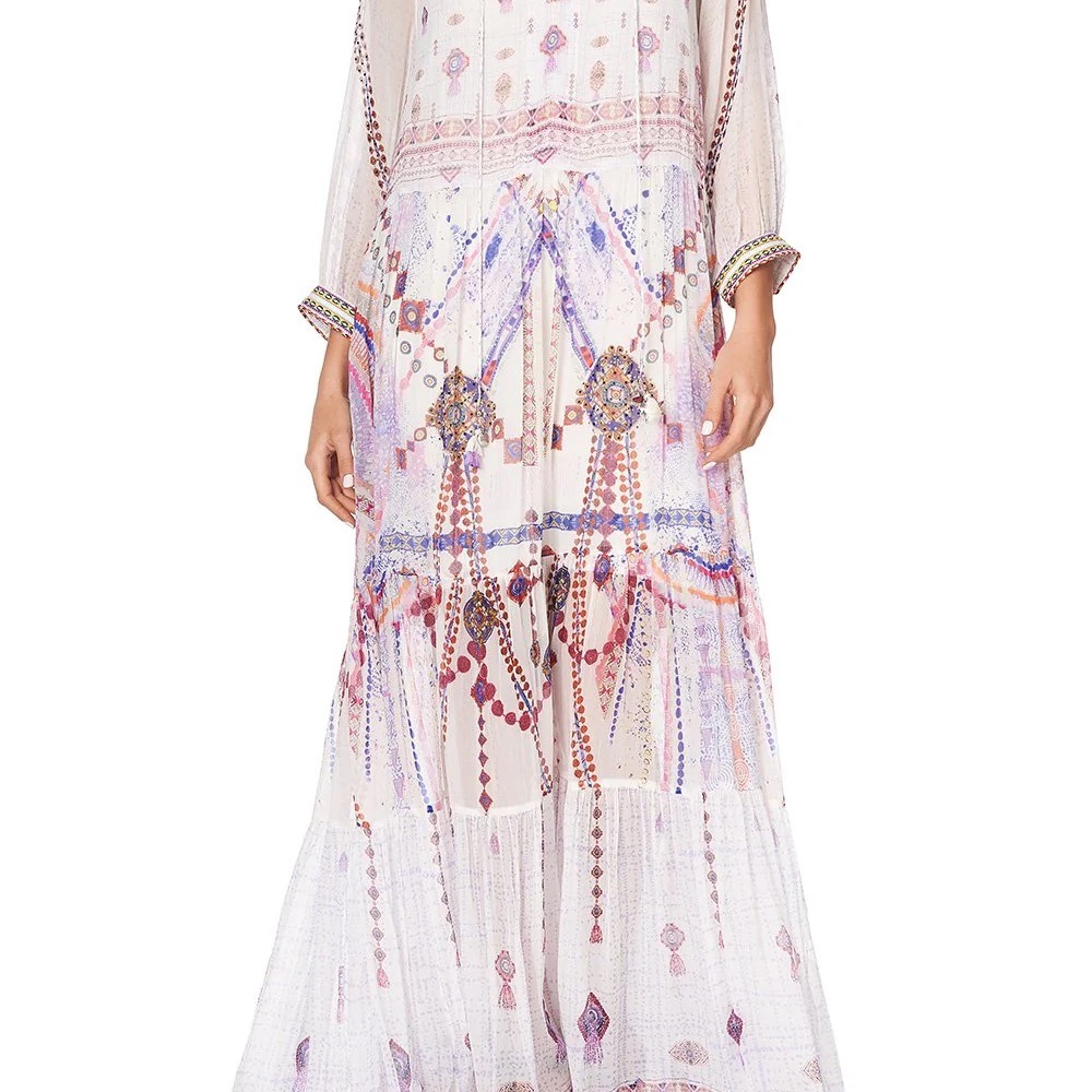 Camilla Long Gathered Panel Dress